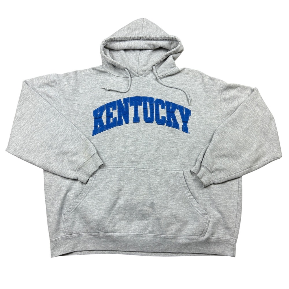 Vintage Red Oak Kentucky Wildcats Hoodie Gray Tackle Twill College NCAA Mens XL